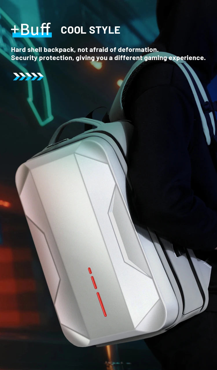Men's 17.3 Inch Laptop Business Backpack Waterproof Hard Shell Backpack E-sport Gaming Backpack Double Opening 35L Travel Bags