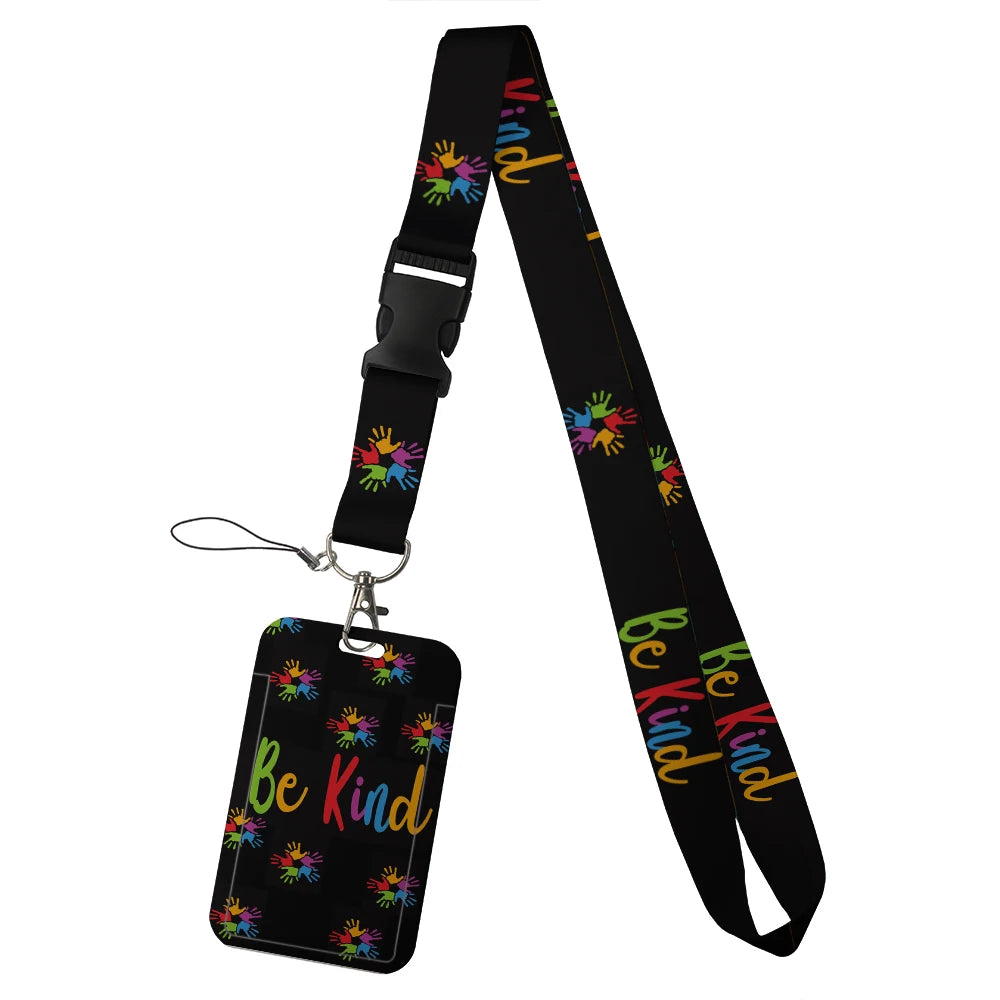 quotation card holder Lovely hanging rope  ID pass hang accessories holder lanyard Student  Bus passr protective Case