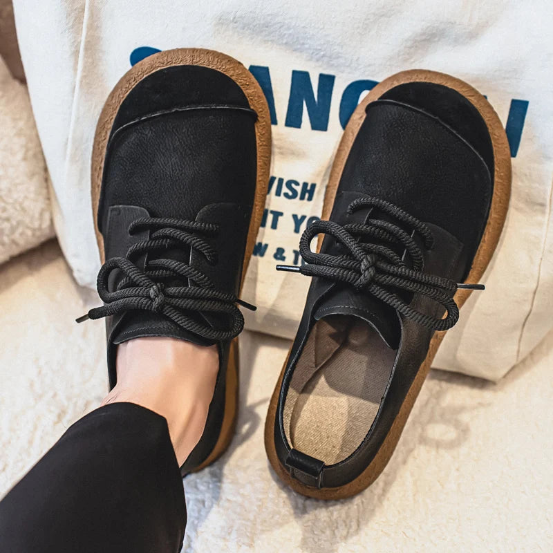 Luxury Brand Men's Casual Shoes Fashion Handmade Walking Shoes Lightweight Leisure Footwear Outdoor Sneakers Leather Work Shoes