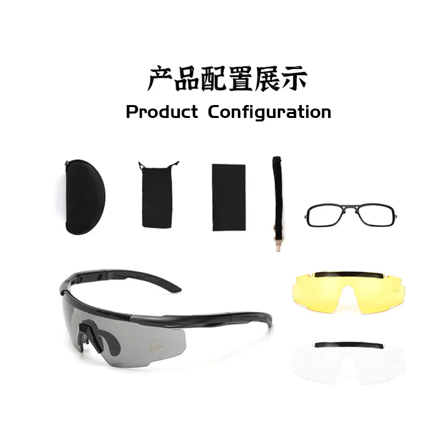 Tactical Glasses Fans Real CS  Shooting Glasses Outdoor Windproof Sand Riding Goggles hiking glasses