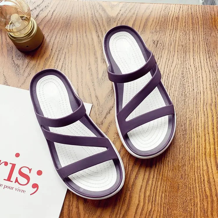 2025 Summer Slippers Womens Jelly Shoes Ladies Flat Beach Shoes Casual Sandals Comfort Non Slip Flip Flops Female Slides Zapatos
