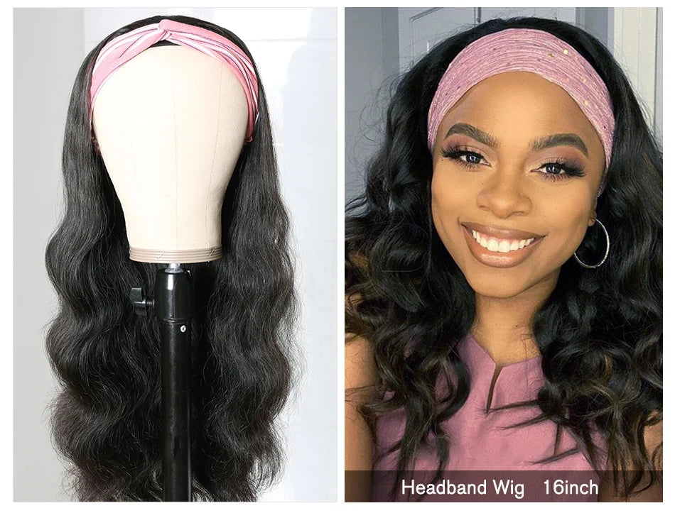 Body wave Headband Wig Human Hair Wigs For Women Brazilian Body Wave Glueless Wigs Virgin Human Hair Wig Machine Made Wig 250%