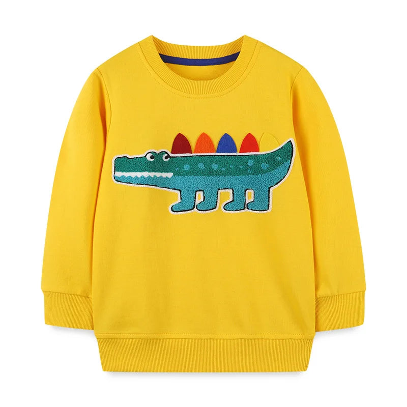 Little maven 2025 Baby Boys Sweatshirt Spring and Autumn Cotton Casual Clothes Fashion Tops for Kids Animal Crocodile Clothes