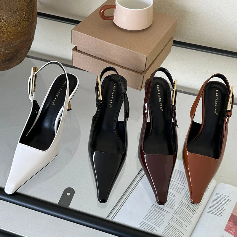 Women Shoes Pumps Sandals Spring Fashion Pointed Toe Slingbacks Female Footwear Summer Ladies Shallow Shoes High Heels