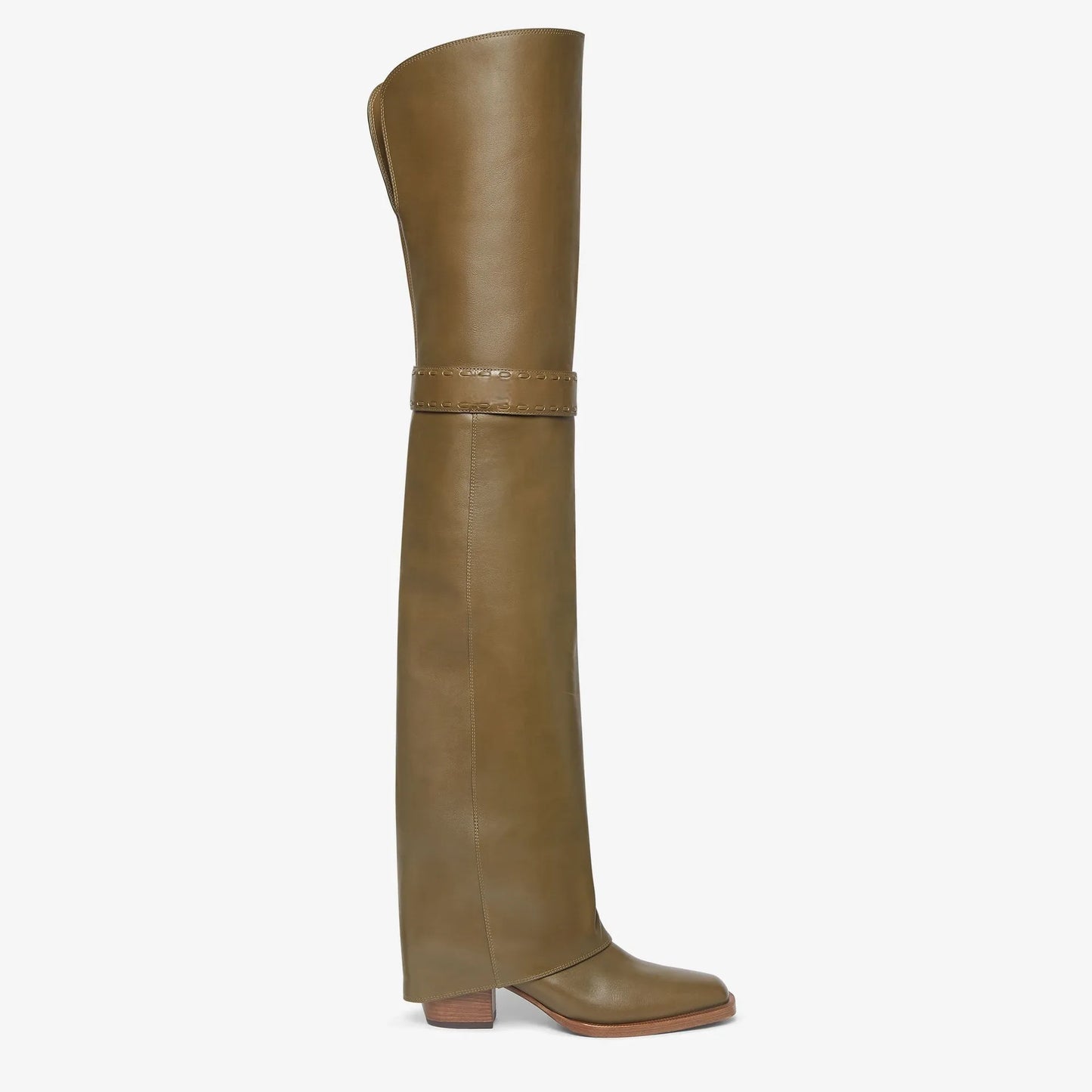 Elegant Temperament of European and American Women, Thick High Heels, Skirt Hem, Knee High Boots, Oversized Retro Knight Boots