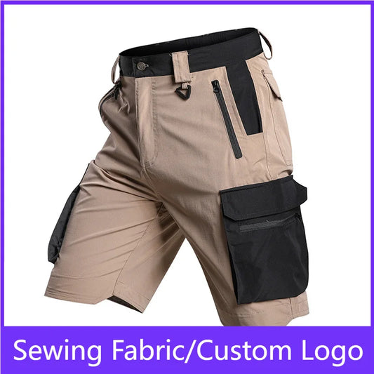 Summer Men's Tactical Cargo Shorts Quick Dry Waterproof Outdoor Shorts for Hiking Camping Trekking Fishing with Multi Pockets