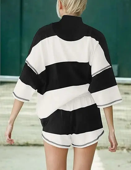 Casual 2 Piece Set Outfit For Women Summer Fashion Comfort Sports Cropped T Shirts Tops And Shorts Commuting Sports Shorts Sets