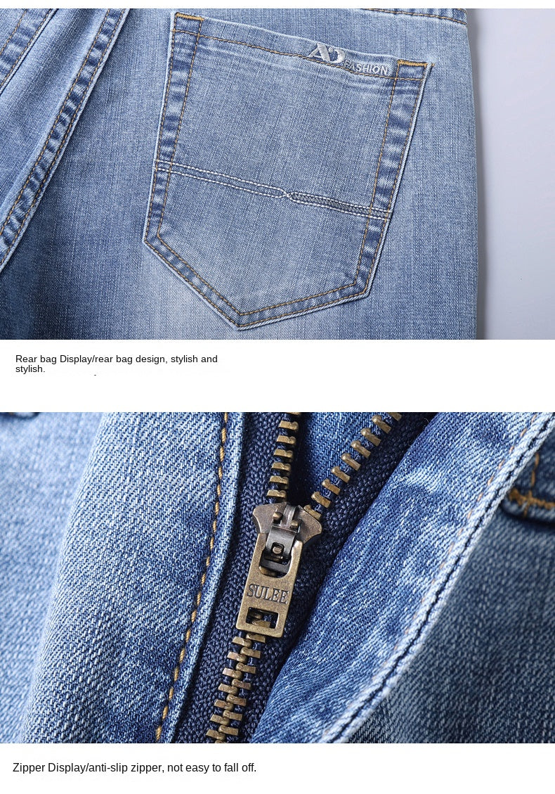 2026 Thin or Thick Material Slim Fit Men's Luxury Classic Style Men Jeans Business Stretch Denim Male Trousers Clothing