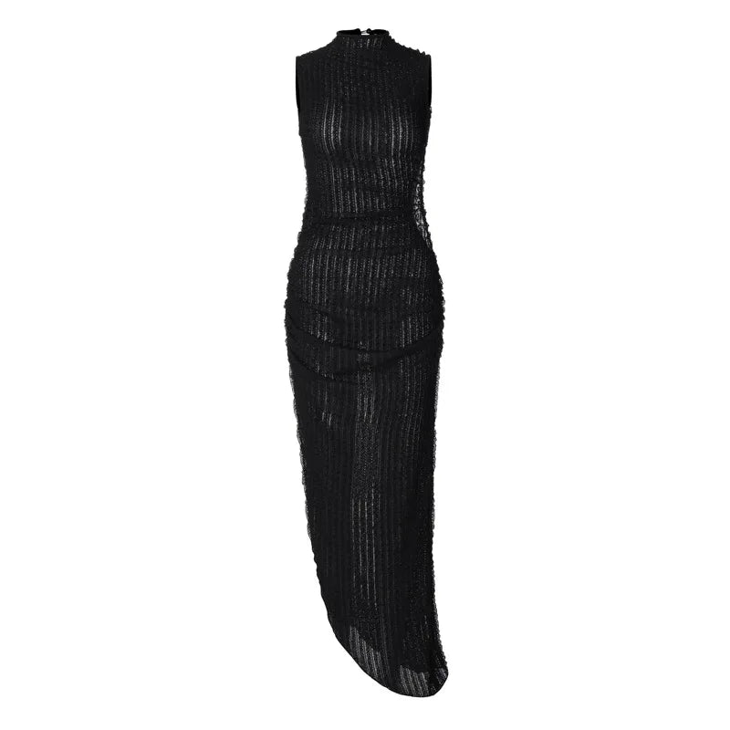 American Fashion INS Style Women's Top Women's Sexy Slim Fit Dress Summer Women's Hollow Out Sleeveless Dress