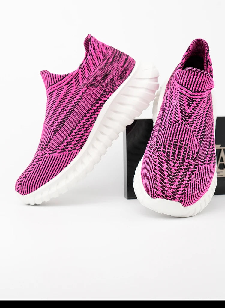 Men's Women Running Shoes Comfortable Slip on Sneakers Man Socks Shoes Lightweight Knit Breathable Casual Outdoors Sneakers