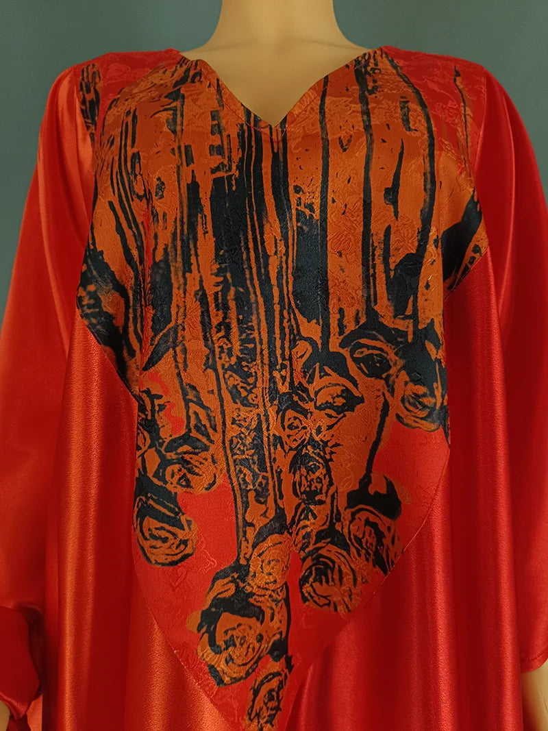 African Ethnic Style Long Dresses for Women 2026 Traditional Printed Patchwork Muslim Abayas Hijab Females Loose Robe Plus Size