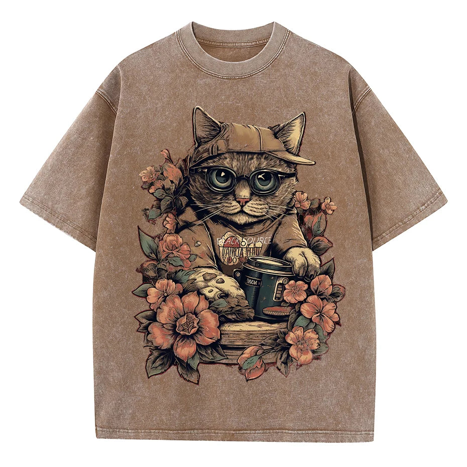 2023 Men Retro Washed T-Shirt Hip Hop Streetwear SOS Shadow Graphic T Shirt Summer Short Sleeve Tshirt Harajuku Tops Tees Cotton