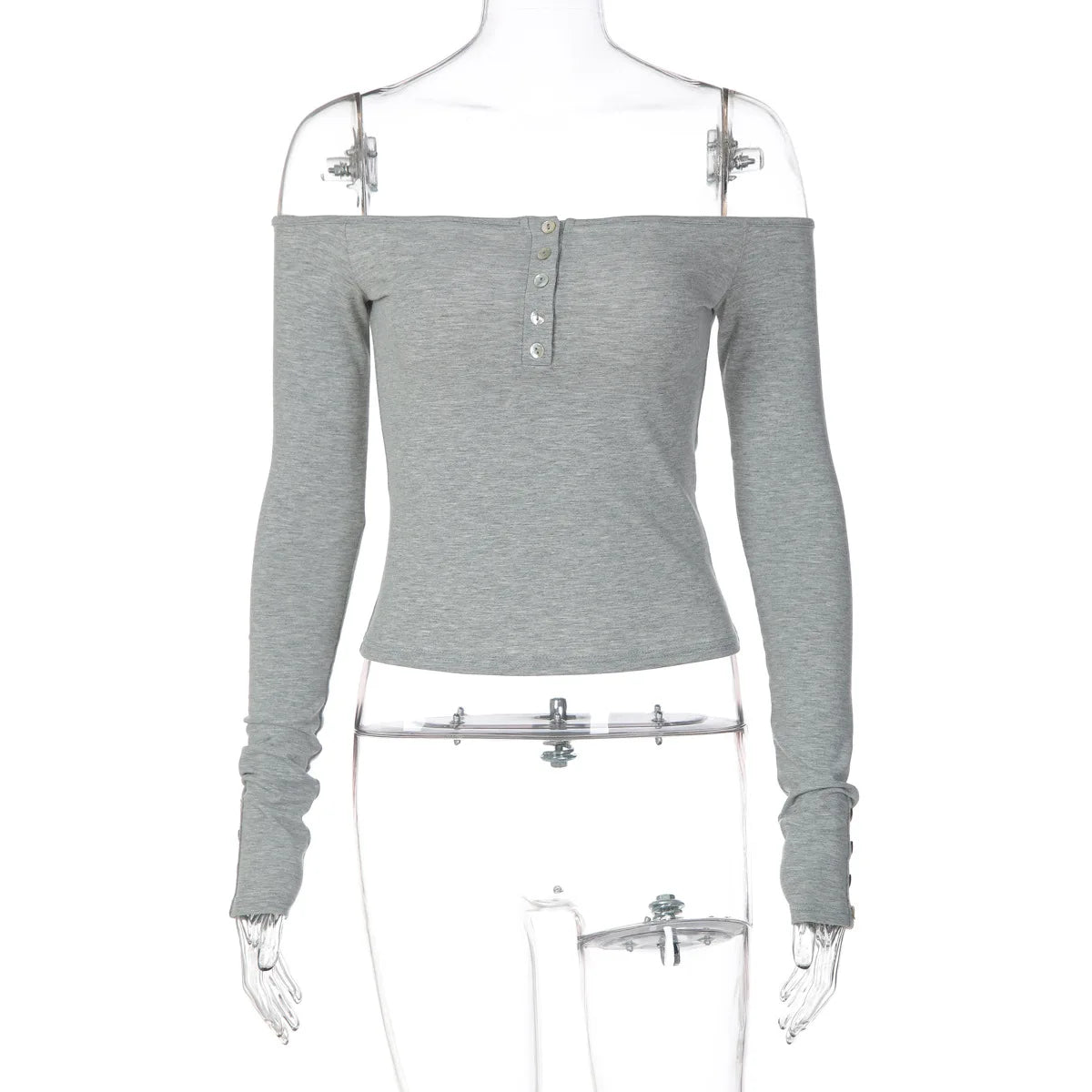 Ins Style Women's Clothing Girl Style Sexy Tube Top One-word Collar Off-shoulder Long-sleeved Slim-fit T-shirt Top
