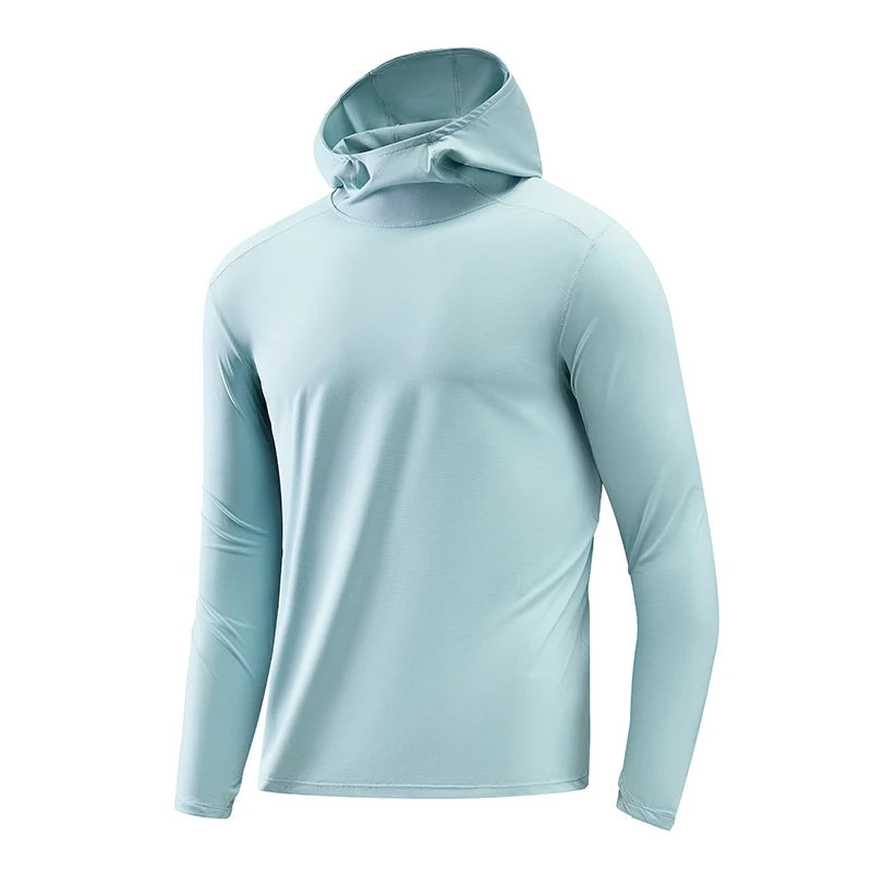 Lightweight Hooded Long-Sleeve Top for Outdoor Sports: Sun Protection, Breathable, Moisture-Wicking, Elastic Unisex