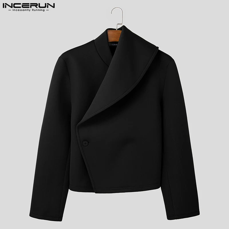 Stylish Casual Style Tops INCERUN New Men Deconstruction Design Solid Loose Jackets Handsome Male Long Sleeved Jackets Coat 2025