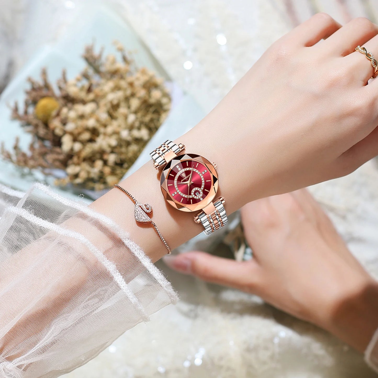 POEDAGAR Luxury Fashion Women Watches Waterproof Stainless Steel Date Diamond Ladies Watch High Quality Quartz Woman Wristwatch