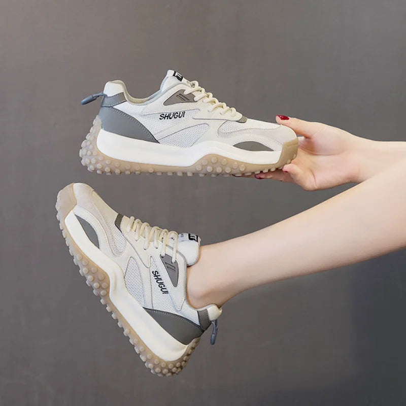Flat Running Shoes for Women Casual Autumn Womens Sport Sneaker Chunky Cute Spring Fashion White Comfortable and Elegant 2025