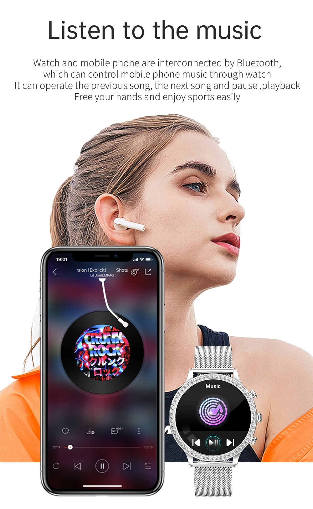 SmartWatch Women Bluetooth Call Smart Watches HD Large Screen Watches Multi-sport Mode Heart Rate Monitoring Strong Battery Life