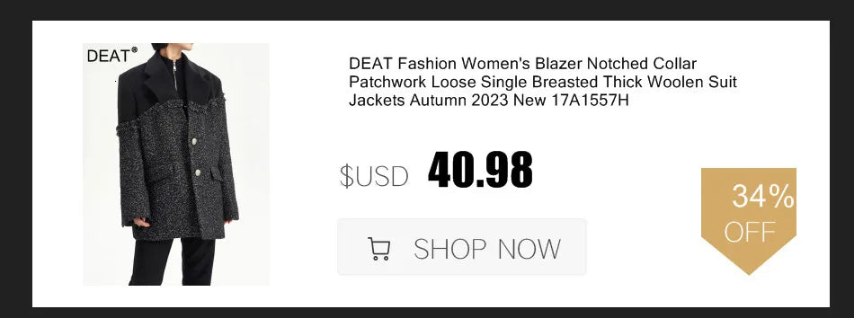 DEAT Fashion Women Blazer Notched Collar Long Sleeves Single Button 3D Love Rivet Decoration Suit Jackets Autumn 2025 New 7AB858