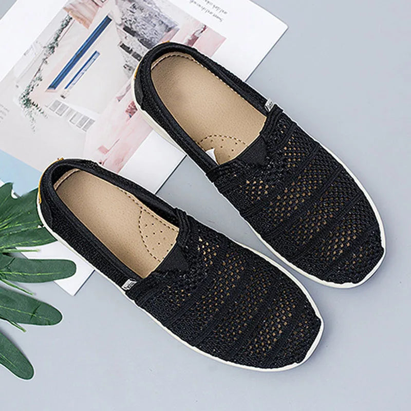 Women's Mesh Breathable Loafers Solid Color Slip On Summer Platform Sneakers Women Walking Casual Shoes Zapatos Mujer WSH5094