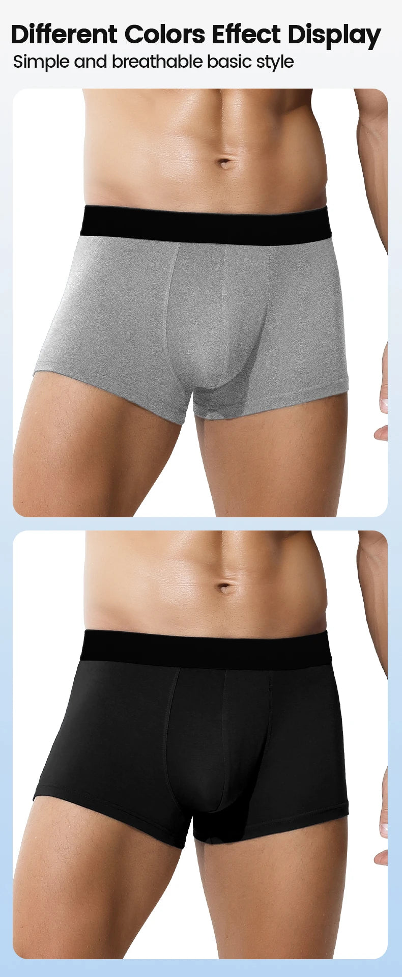 Men's underwear wholesale, European and American cross-border ice silk English size four-corner pants, large size underpants