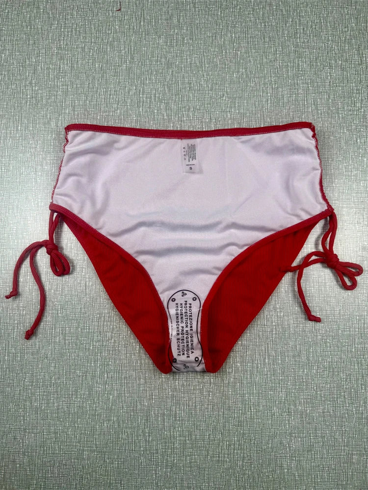 Ladies' swimwear bikini set, two-piece swimsuit with cross-neck ties, ladies' summer beachwear bikini set