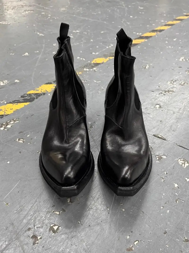 2025 High-top Men's heightened thick-soled pointed-toed Chelsea British casual trendy high-heeled wizard boots