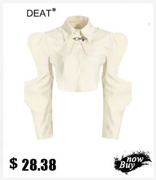 DEAT Casual Fashion Women's Shirt Lapel Sleeves Petal Sleeve Metal Button Solid Color Two Pieces Blouse Female Autumn 2025 WV333