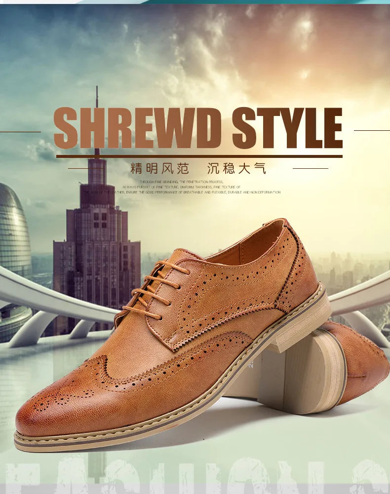 Mens Dress Shoes Breathable Business Formal Oxford Shoes for Wedding Stylist Leather Shoes