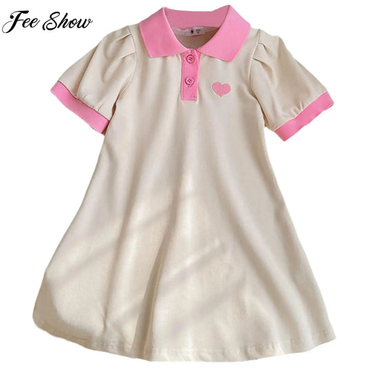 Kids Girls Summer Fashion Casual Sweet A-line Dress Playwear Sundress for Birthday Party Daily School Beach Vacation Photography