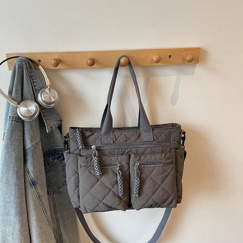 Large capacity Tote Bags for Women Shoulder Side Bag Fashion Space cotton Shopping Bags Multi-pocket Messenger Bag Lady Handbags