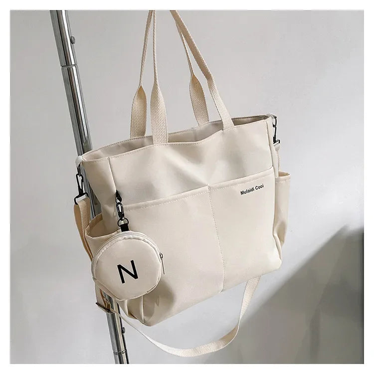 Korean version large capacity crossbody bag, versatile for male and female college students, travel shoulder bag, commuting bag