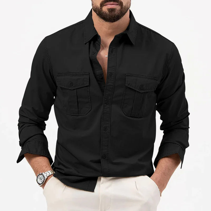 Men's Fashionable Coat - Spring/Autumn Season - Slim Fit Style - Retro Design - Casual Button-Up Coat - Long-Sleeved Outerwear