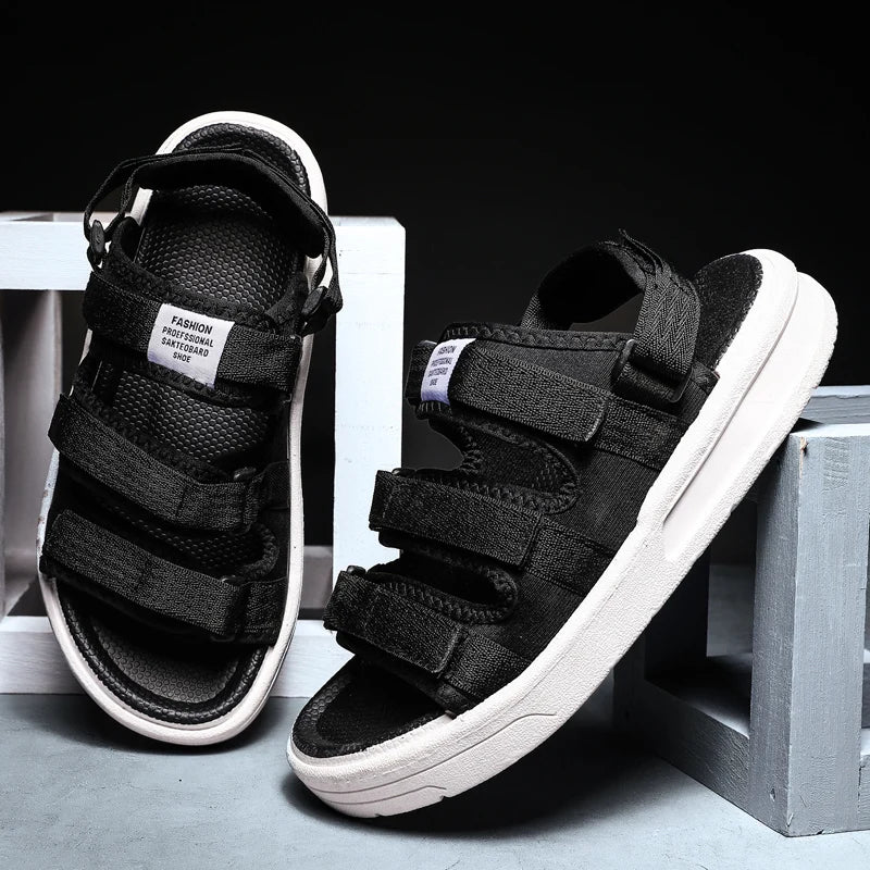 Men's Beach Open Toe Shoes Sandals High Quality Non-slip Men Slippers Breathable Two Uses Male Footwear Mens Summer Outdoor Shoe
