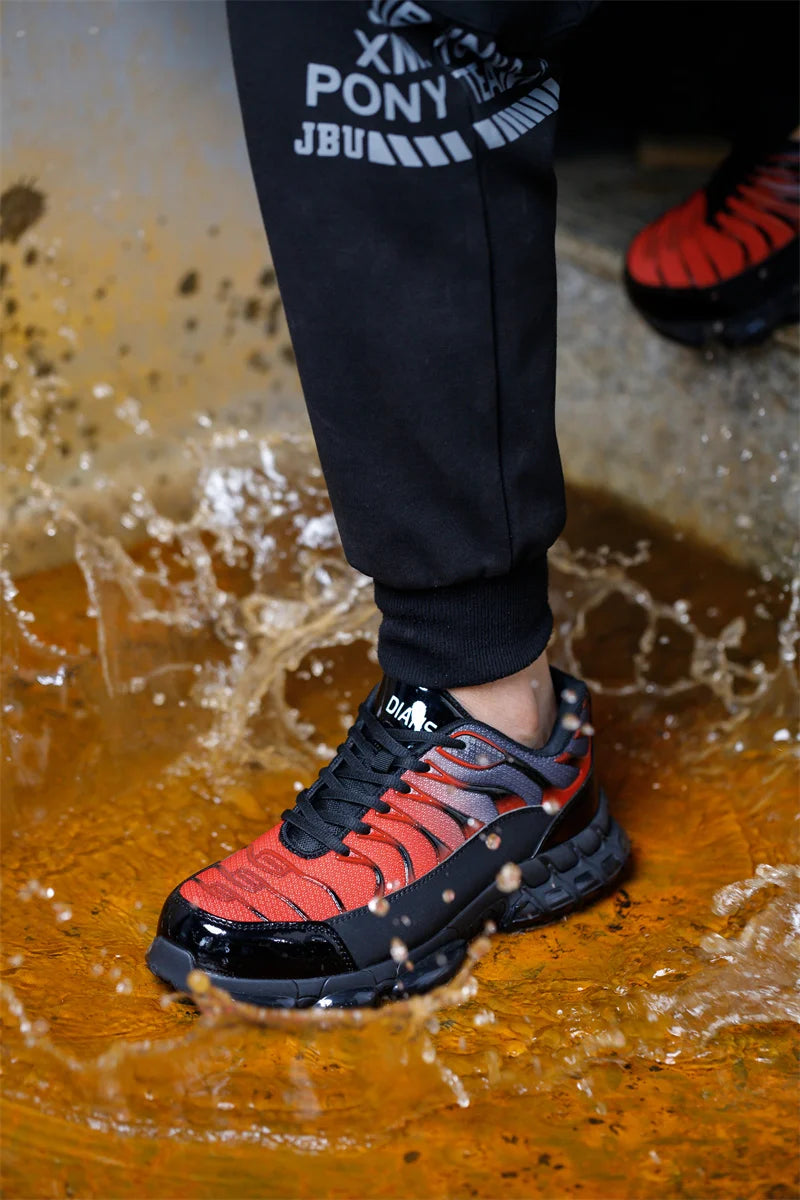 Air Cushion Steel Toe Work Safety Shoes Men Women Non Slip Sneakers Anti-Smash Puncture Proof Security Breathable Shoes Unisex