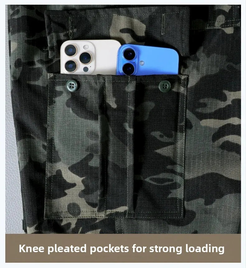 Water-Resistant Tactical Work Pants for Men Multiple Pockets Outdoor Military Fans Casual Pants Spring Autumn American Style