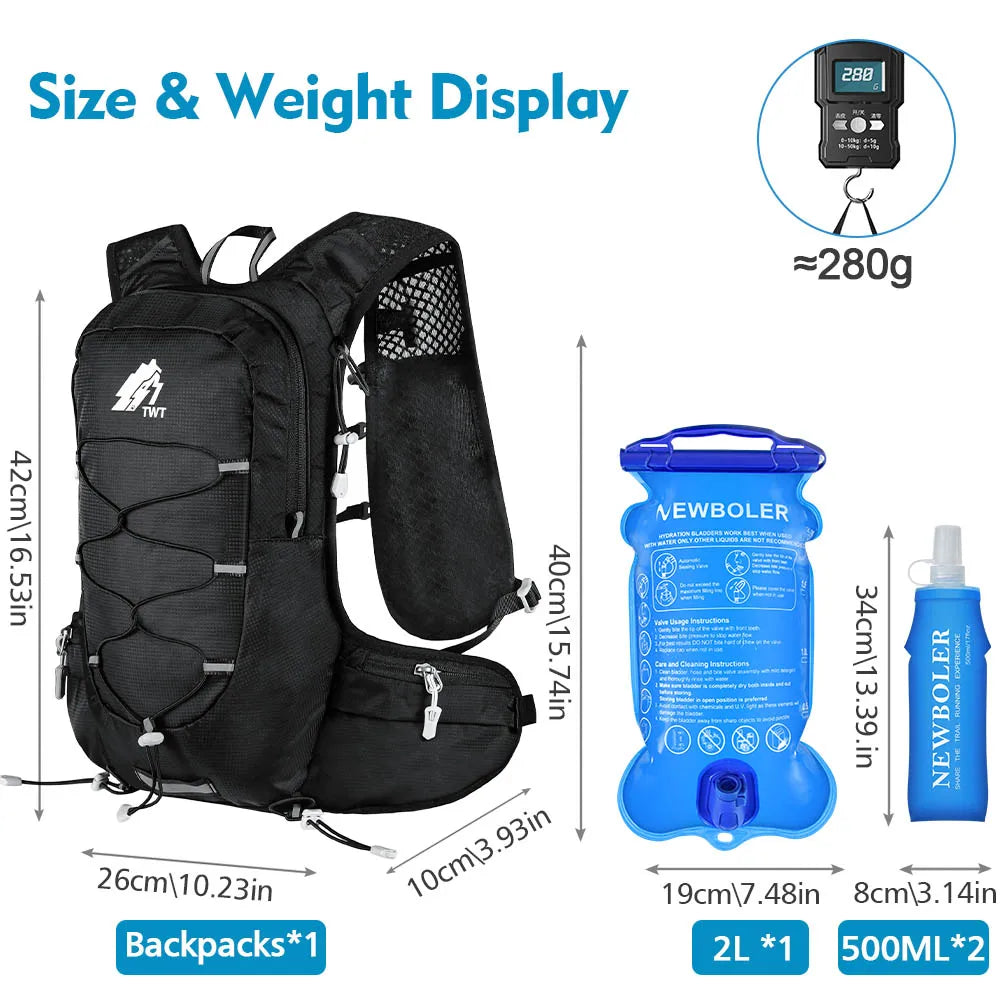 20L Ultra Lightweight Hydration Vest with 2L Water Bladder for Outdoor Hiking Cycling Marathon Outdoor Mountaineering Backpack