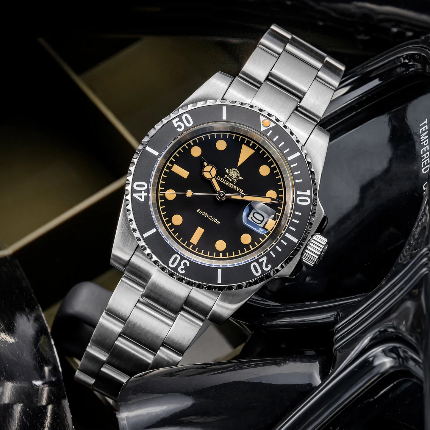 ADDIESDIVE Luxury Quartz Watch For Men Stainless Steel 20Bar Waterproof Dive Super Luminous AD2054 Fashion Watches Reloj Hombre