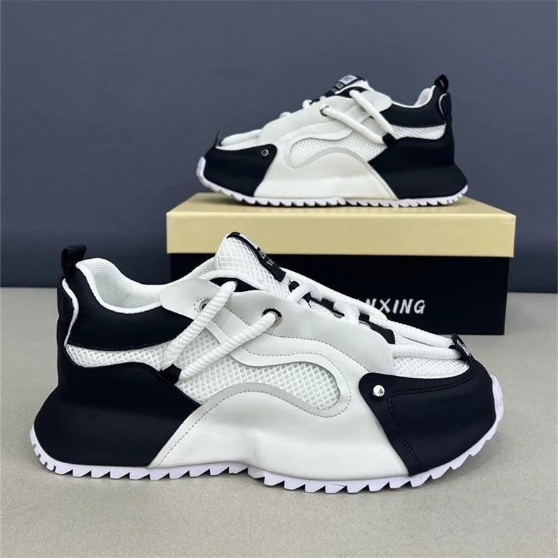 Fashion brand tenis men casual faux leather sneakers male wedged shoes new spring summer breathable trainers man gym run shoes