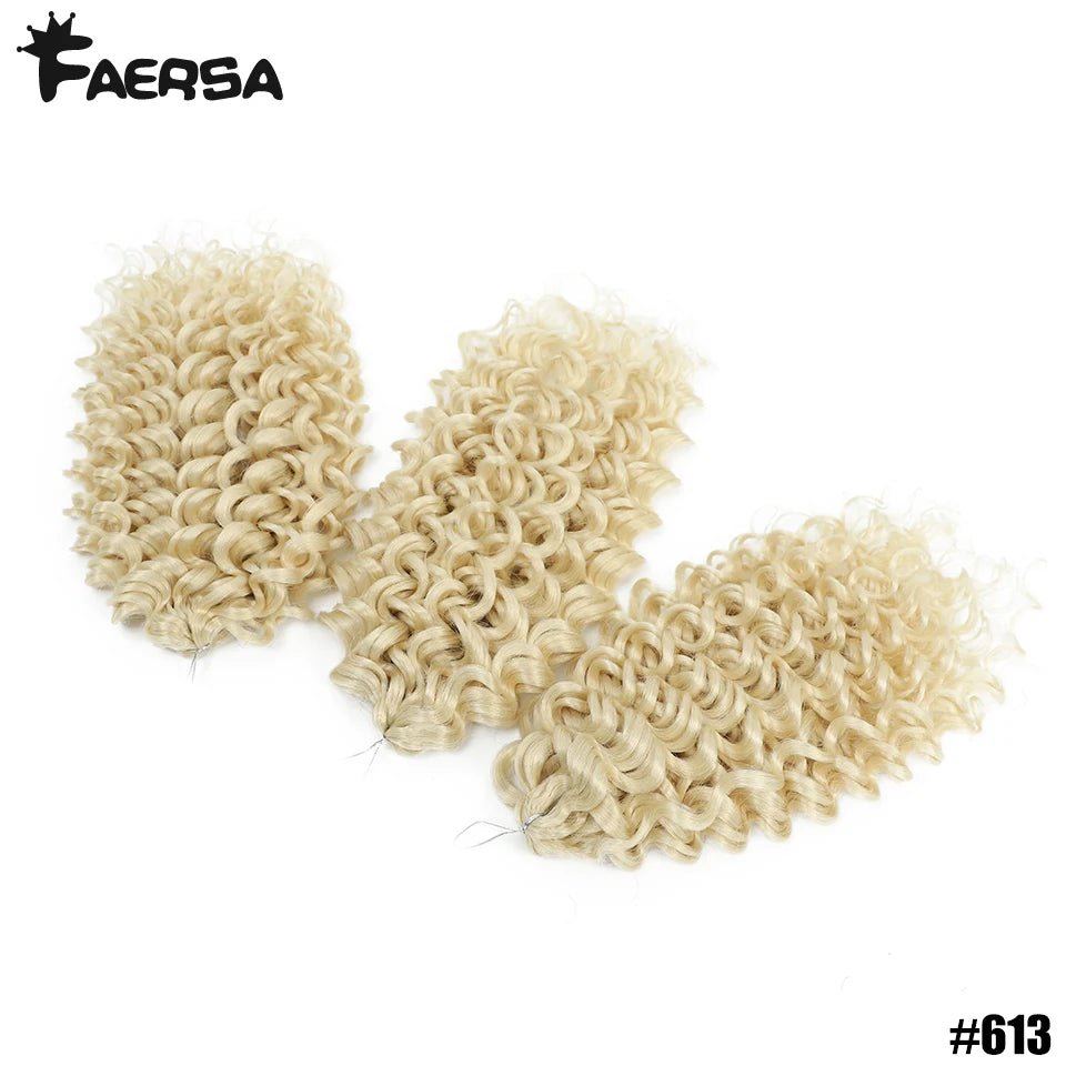 Wavy Strands Crochet Braid Hair14 18 &22inch Synthetic Ombre Wavy Curls Afro Curls Hair For Women Low Tempreture Deep Wave