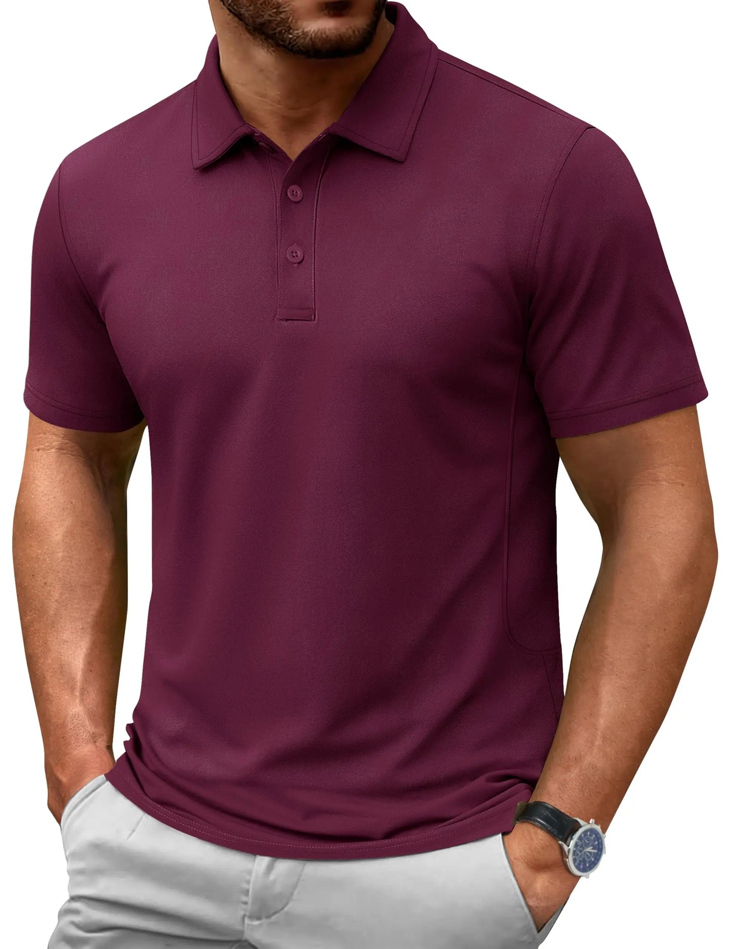 TACVASEN Summer 72% Cotton Polos T-shirts Mens Breathable Golf Polo T-Shirt Active Sport Hiking Tee shirts Casual Work Tops Male