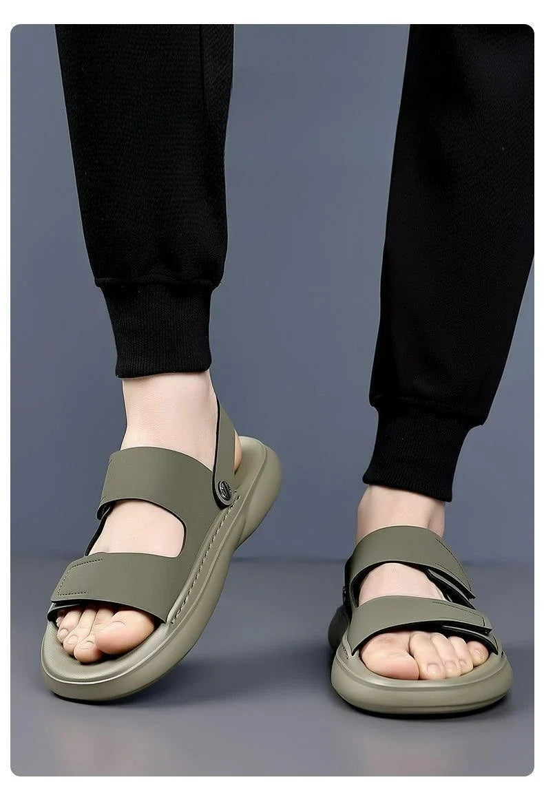 2026 New Men Sandals Casual Breathable Soft Sole Non-Slip Outdoor Fashion Beach Shoes Travel Slippers