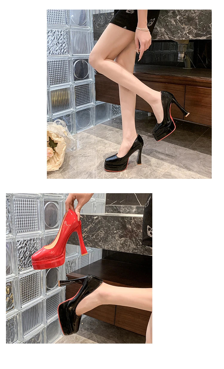 Aphixta Fashion Platform Pumps Women Hot Sale Party Disco Dance High Chunky High Heels Big Size 45 46 47 48 49 50