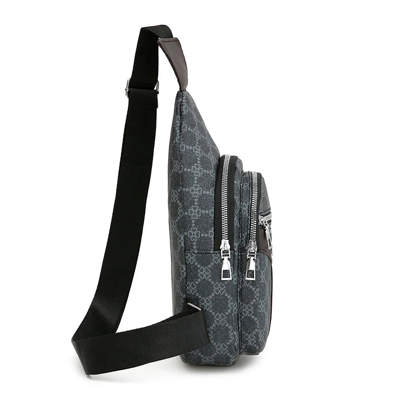 Men's Multifunction Messenger Bag Shoulder Cloth Chest Bags Crossbody Casual  Handbag with Earphone Hole