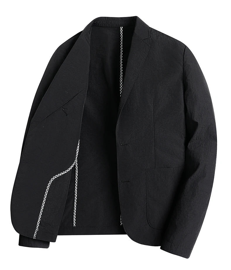 Summer thin suit men's jacket fashion handsome casual high-grade sense of light luxury suit jacket single west sun-protective cl