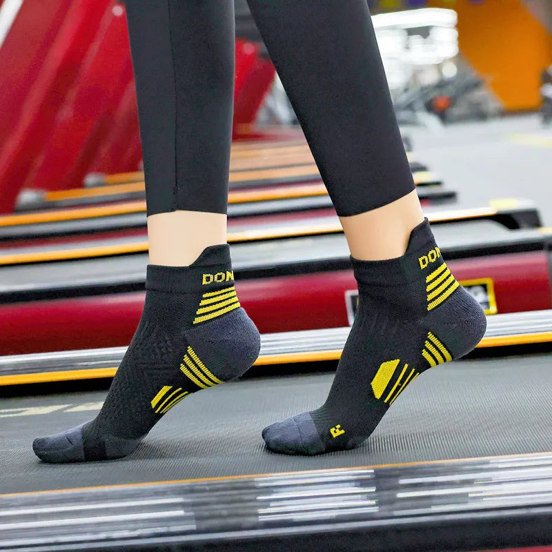 6 Pairs Marathon Running Socks Men Professional Sport Ankle Socks Thickened Towel Cushioned Tube Fitness Short Socks
