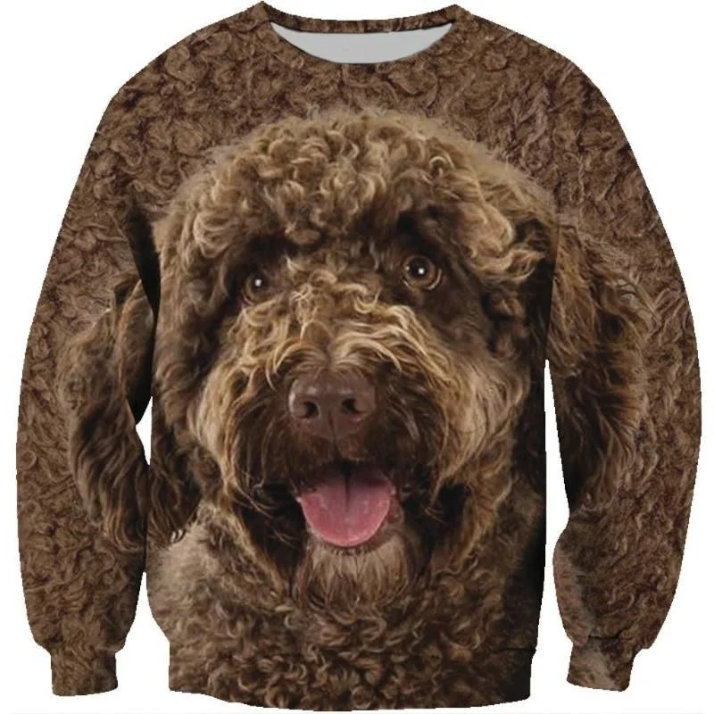 3D Printed Shetland Sheepdog Pomeranian Hoodie Men Pets Dog Graphic Long Sleeved Sweatshirt Spring Autumn Round Neck Pullovers