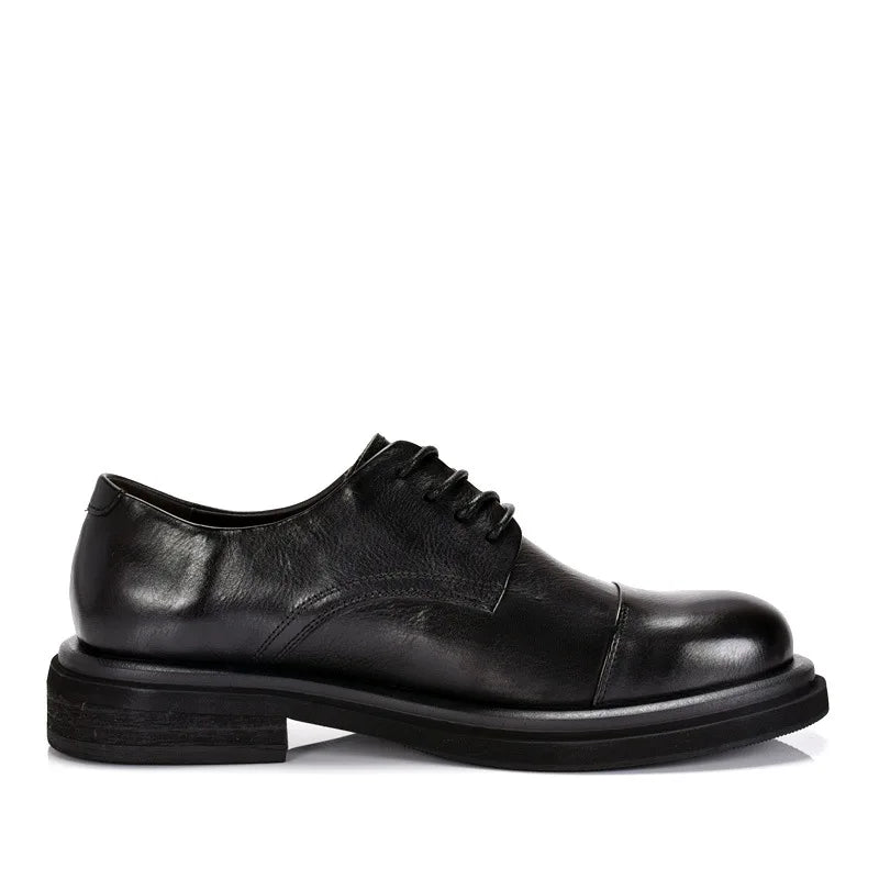 Italian Luxury Mens Shoes Solid Color Genuine Leather Flat Oxford Casual Business Social Shoe Male Sneakers Black Brown
