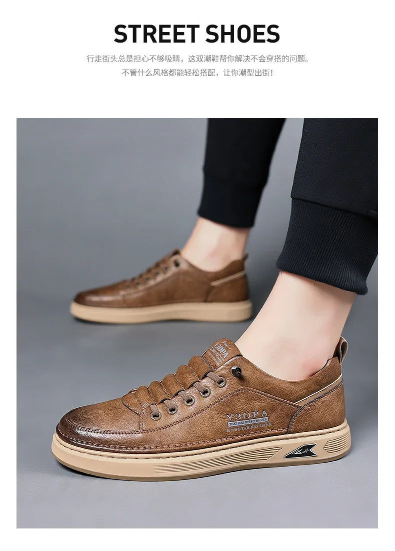 Luxury Casual Business Tennis Loafers Sneakers Moccasins Social Outdoor Fashion Shoes For Men  Men's Genuine Leather Shoes