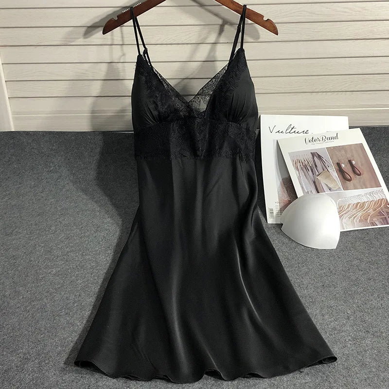 Women Pajamas Five Piece Set Spring Summer Sleepwear Nightgown Sexy Lace Bath Robe Gown Loose Silk Satin Home Wear Loungewear